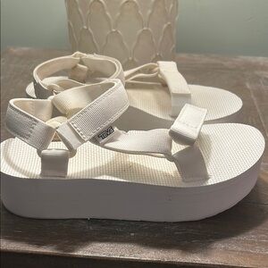 Teva Women's Cream Platform Sandals